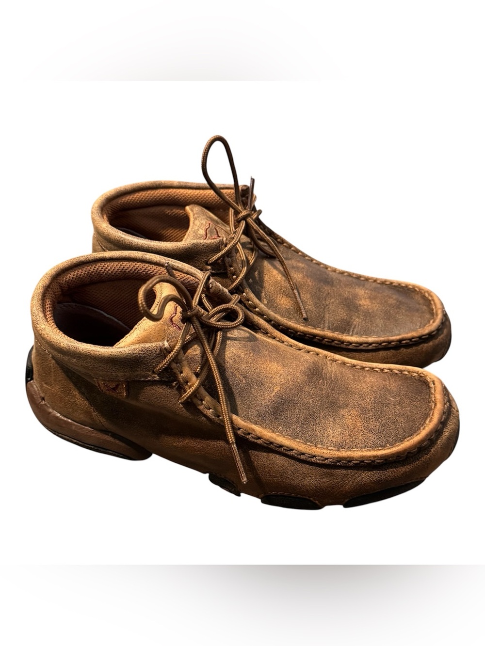 Men's Brown Leather Casual Chukka Lace-Up Shoes